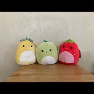 Set of 3 3 Fruit Squishmallows